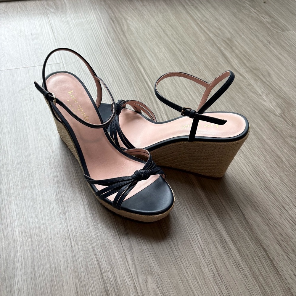 Kate Spade Black Wedge Heels